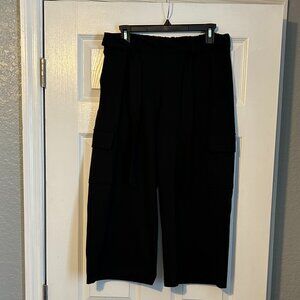 Rachel Zoe, Black Wide-Leg Cropped, Black Pants